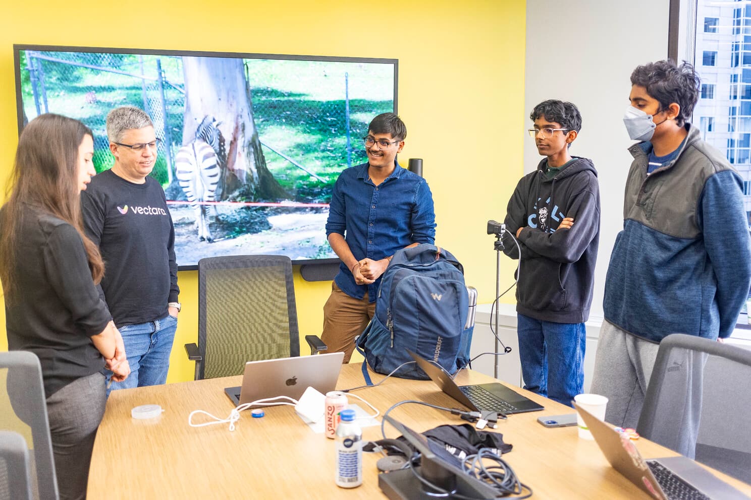 Zoo keeper working with animals